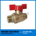Butterfly Handle Brass Ball Valve DN20 PN16 with nickel plated